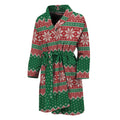 Christmas Knitted Pattern Print Men's Bathrobe