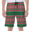 Christmas Knitted Pattern Print Men's Beach Shorts