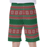Christmas Knitted Pattern Print Men's Beach Shorts