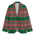 Christmas Knitted Pattern Print Men's Blazer