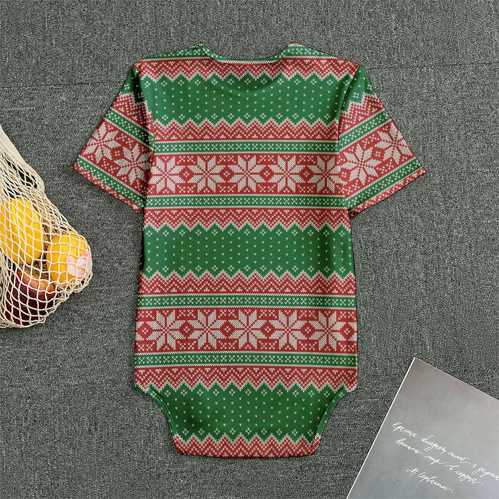 Christmas Knitted Pattern Print Men's Bodysuit
