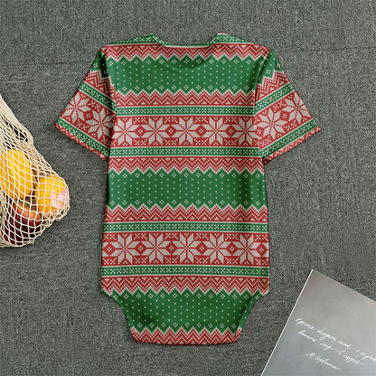 Christmas Knitted Pattern Print Men's Bodysuit