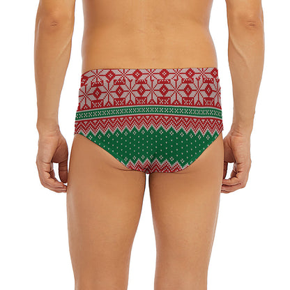 Christmas Knitted Pattern Print Men's Briefs