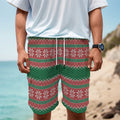 Christmas Knitted Pattern Print Men's Cargo Shorts