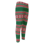 Christmas Knitted Pattern Print Men's Compression Pants