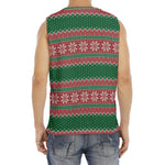 Christmas Knitted Pattern Print Men's Fitness Tank Top
