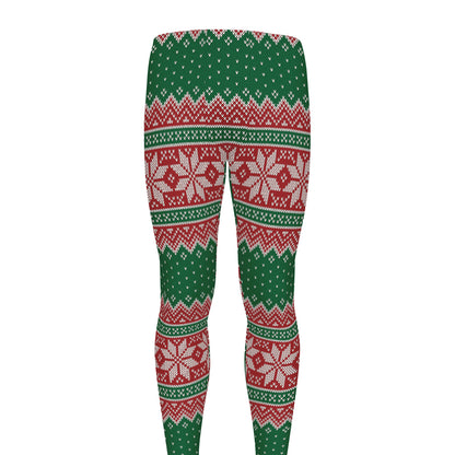 Christmas Knitted Pattern Print Men's leggings