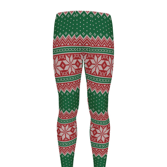 Christmas Knitted Pattern Print Men's leggings