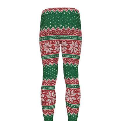 Christmas Knitted Pattern Print Men's leggings