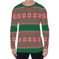 Christmas Knitted Pattern Print Men's Long Sleeve T-Shirt