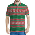 Christmas Knitted Pattern Print Men's Polo Shirt