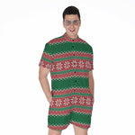 Christmas Knitted Pattern Print Men's Rompers