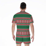 Christmas Knitted Pattern Print Men's Rompers