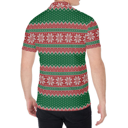 Christmas Knitted Pattern Print Men's Shirt
