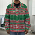 Christmas Knitted Pattern Print Men's Shirt Jacket