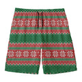 Christmas Knitted Pattern Print Men's Swim Trunks