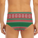 Christmas Knitted Pattern Print Men's Triangle Swim Briefs
