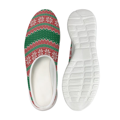Christmas Knitted Pattern Print Mesh Casual Shoes