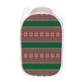 Christmas Knitted Pattern Print Mesh Laundry Hamper