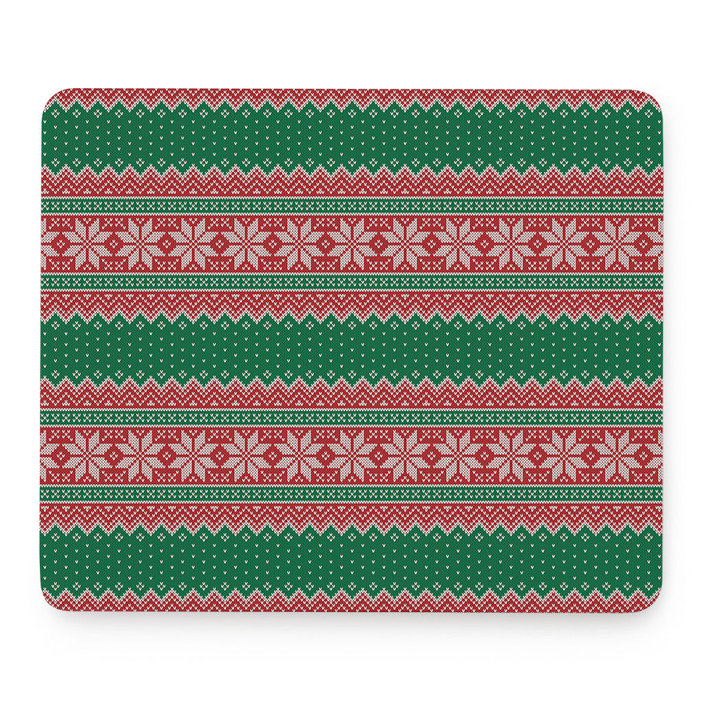 Christmas Knitted Pattern Print Mouse Pad