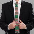 Christmas Knitted Pattern Print Necktie
