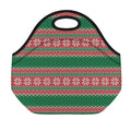 Christmas Knitted Pattern Print Neoprene Lunch Bag