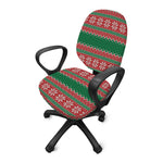 Christmas Knitted Pattern Print Office Chair Cover