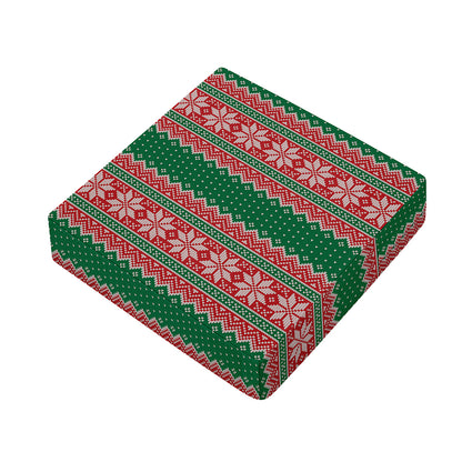 Christmas Knitted Pattern Print Outdoor Seat Cushion Cover