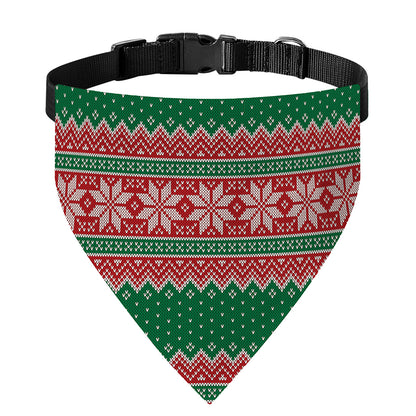 Christmas Knitted Pattern Print Over The Collar Dog Bandana