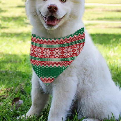 Christmas Knitted Pattern Print Over The Collar Dog Bandana