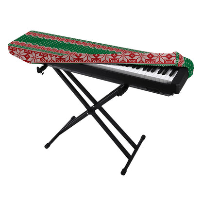 Christmas Knitted Pattern Print Piano Keyboard Cover