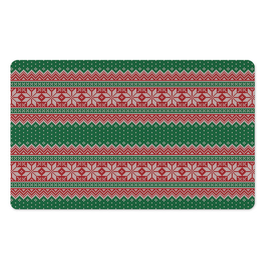 Christmas Knitted Pattern Print Polyester Doormat