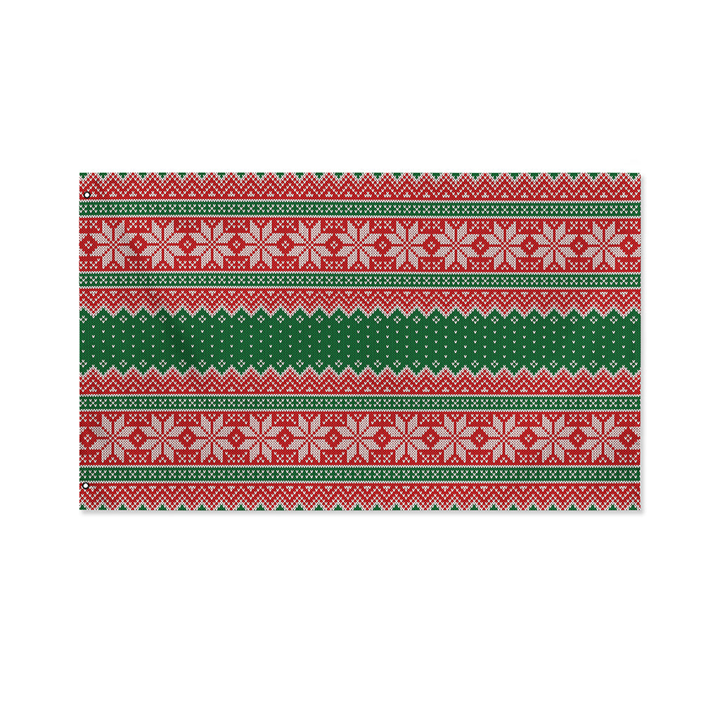 Christmas Knitted Pattern Print Polyester Flag