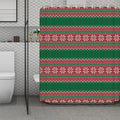 Christmas Knitted Pattern Print Polyester Shower Curtain