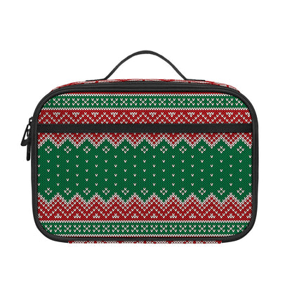 Christmas Knitted Pattern Print Portable Lunch Bag