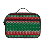 Christmas Knitted Pattern Print Portable Lunch Bag
