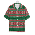 Christmas Knitted Pattern Print Rayon Hawaiian Shirt