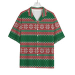 Christmas Knitted Pattern Print Rayon Hawaiian Shirt