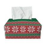Christmas Knitted Pattern Print Rectangle Tissue Box Cover