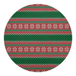 Christmas Knitted Pattern Print Round Blanket