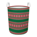 Christmas Knitted Pattern Print Round Laundry Basket
