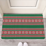 Christmas Knitted Pattern Print Rubber Doormat