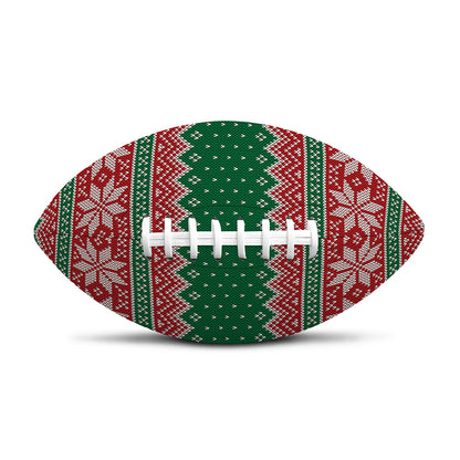 Christmas Knitted Pattern Print Rugby Ball
