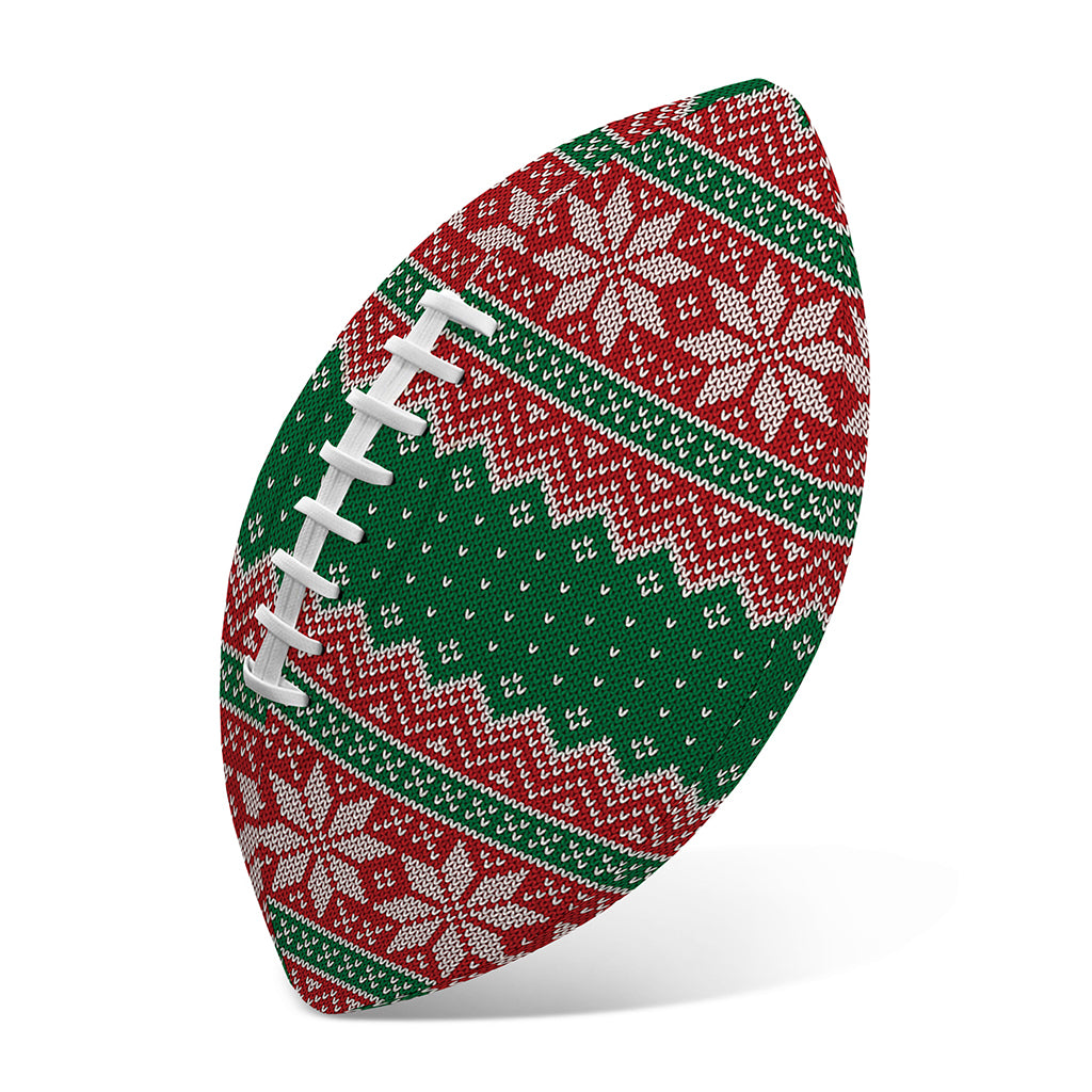 Christmas Knitted Pattern Print Rugby Ball