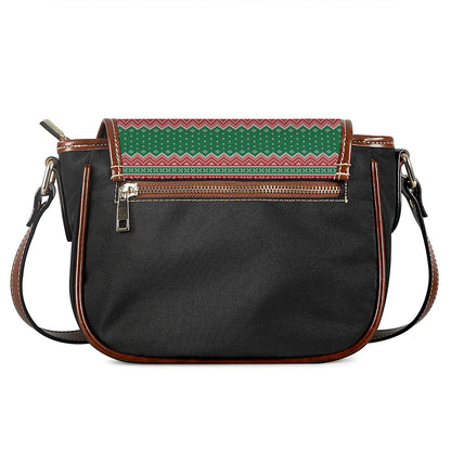 Christmas Knitted Pattern Print Saddle Bag