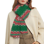 Christmas Knitted Pattern Print Scarf