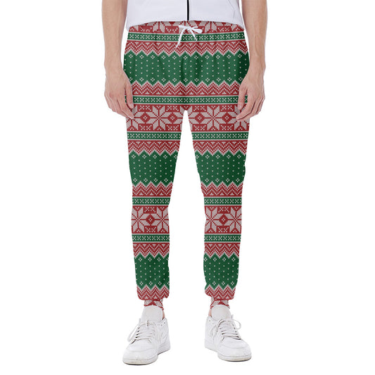 Christmas Knitted Pattern Print Scuba Joggers