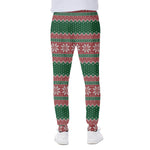 Christmas Knitted Pattern Print Scuba Joggers