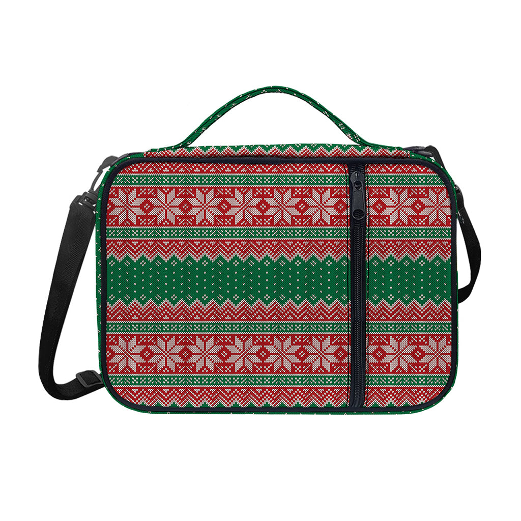 Christmas Knitted Pattern Print Shoulder Strap Bible Bag