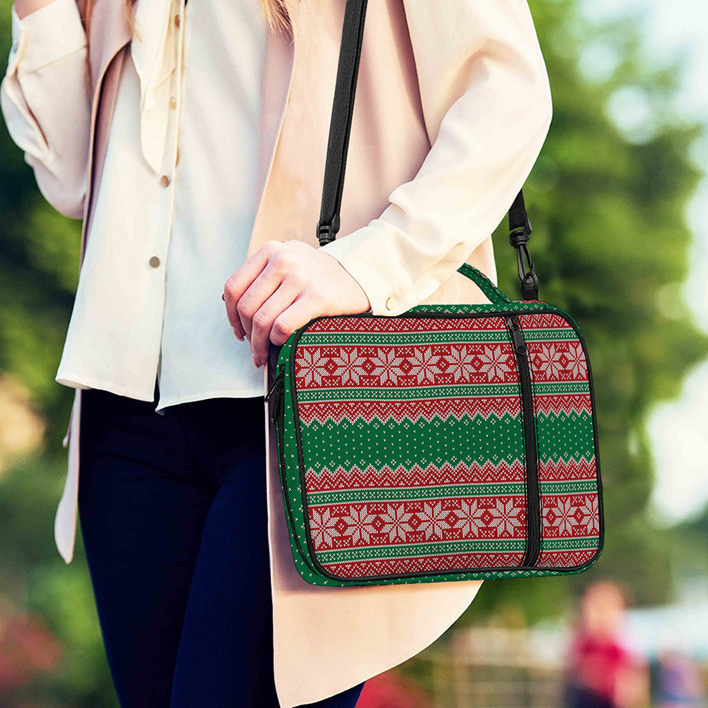 Christmas Knitted Pattern Print Shoulder Strap Bible Bag